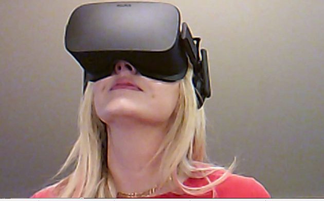 woman with VR headset
