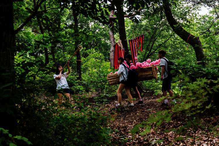A video by South Korean artist Park Chan-kyong takes the form of a landscape scroll painting. Park Chan-kyong, Citizen’s Forest, 2016. Courtesy Art Sonje Center, Kukje Gallery © Park Chan-kyong