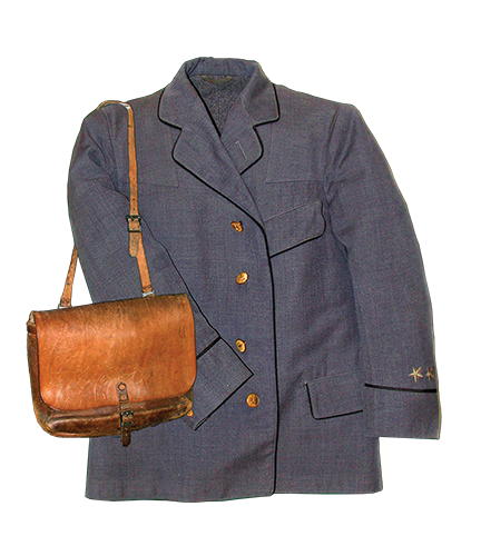 Postal worker jacket and bag