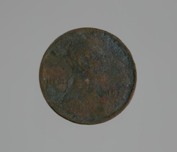 Riot penny charred during the 1921 Tulsa race riot