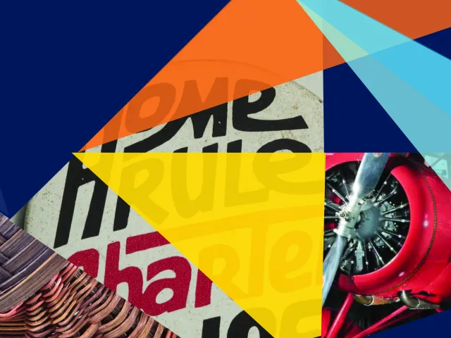 Colorful collage of collection images.