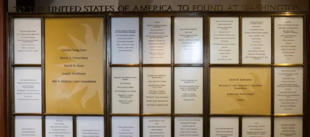 panels showing donor names