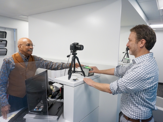 Security staff takes a photo. 