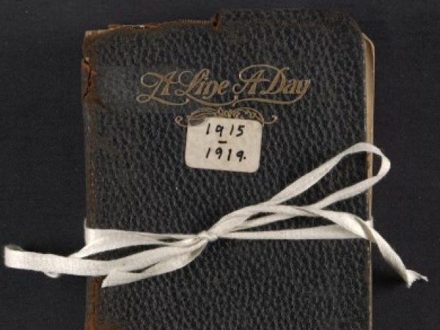 diary tied with ribbon