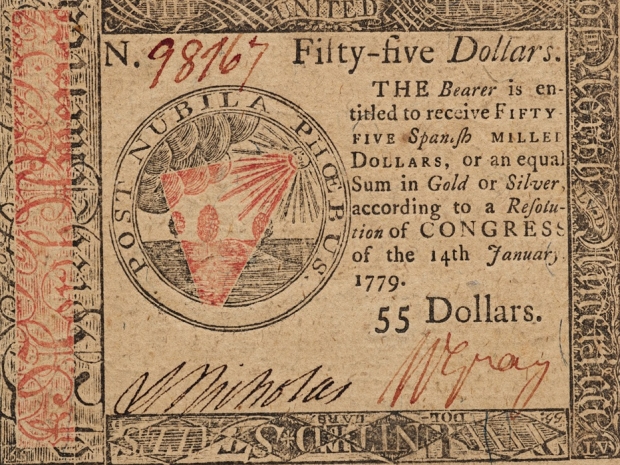 American colonial paper money from 1779