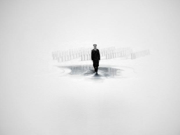 soldier figure on light background