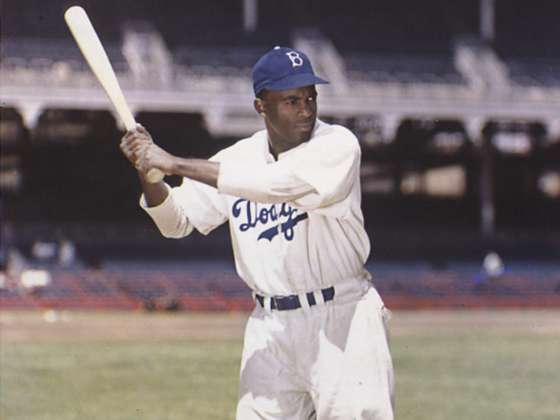 Jackie Robinson at bat
