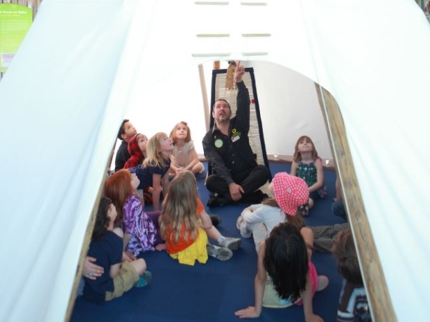 Kids play in imaginations playspace. 