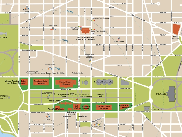 Map of the National Mall and Smithsonian Museums