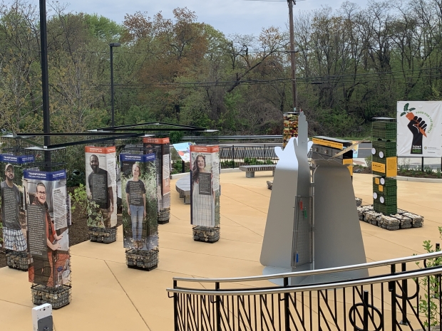Aerial view of outdoor exhibit