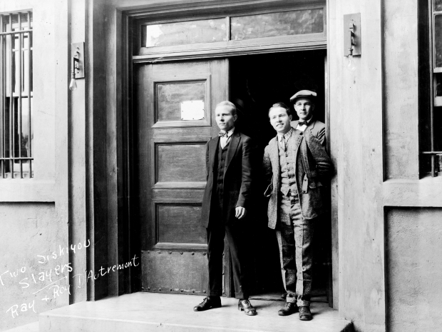 DeAutremont brothers posing for the press