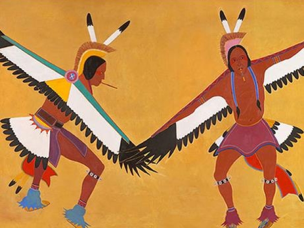 Indians at the Post Office - Two Eagle Dancers