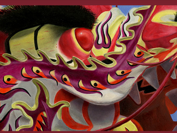 Cropped closeup of Chinese dragon