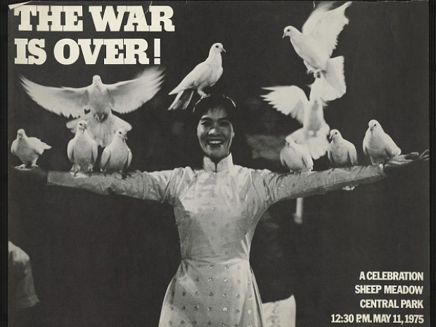 A poster celebrating the end of the Vietnam War. 