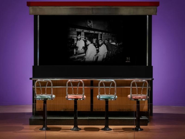 Image of Greensboro lunch counter at the American History Museum.