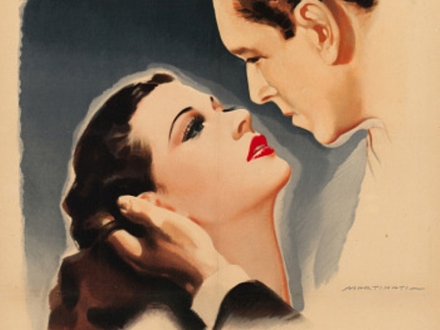 Movie poster with Hedy Lamarr and Paul Henreid for I Cospiratori