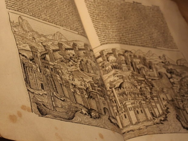 Very old book pages.