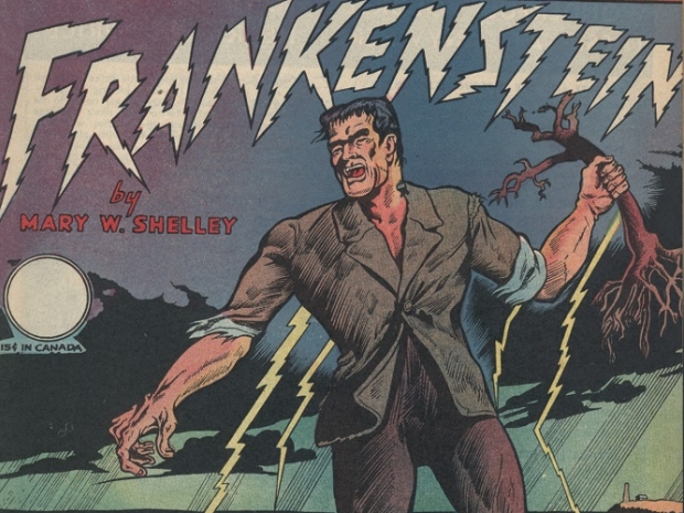 Frankenstein comic book cover.