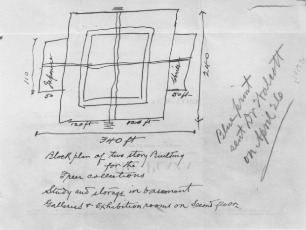 Sketch of building on Plaza Hotel stationery