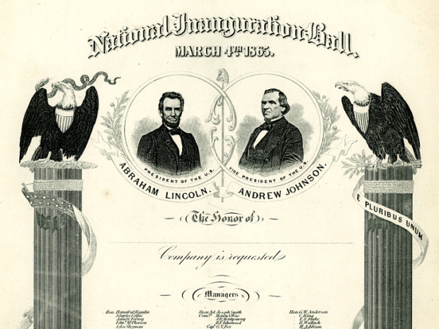 President Lincoln’s Inaugural Ball Invitation, 1865