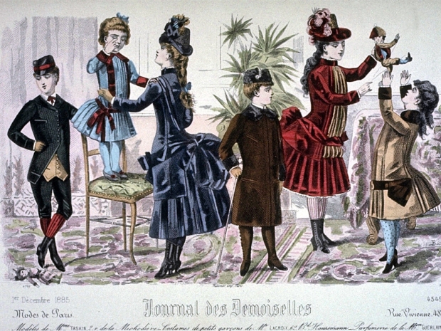 young men and women drawn in fashionable attire