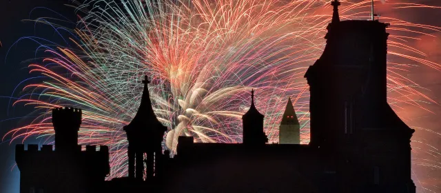 Smithsonian Castle and Fireworks