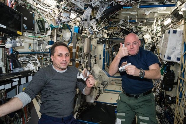 astronauts eating ice cream