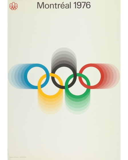 Poster with the Olympic rings and text: "Montreal 1976"