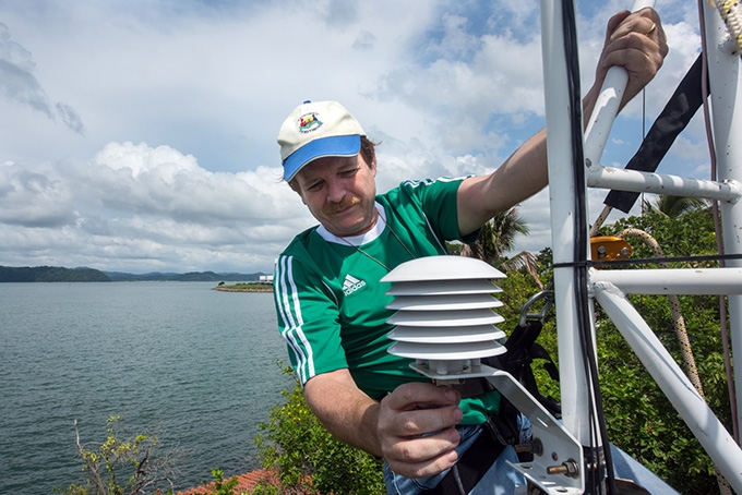 setting up measuring equipment