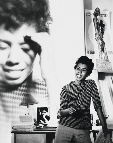 Lorraine Hansberry in her Greenwich Village apartment